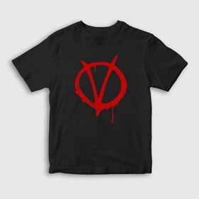 Presmono Siyah Logo Film V For Vendetta Unisex T-Shirt