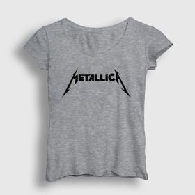 Presmono Siyah Logo Metallica Kadın T-Shirt