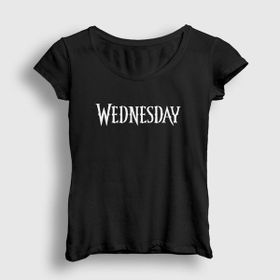 Presmono Siyah Logo Wednesday Addams Family Addams Ailesi Kadın T-Shirt