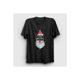 Presmono Siyah Merry Christmas Noel Baba Santa Claus Yılbaşı Unisex T-Shirt