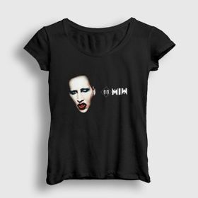 Presmono Siyah MM Marilyn Manson Kadın T-Shirt