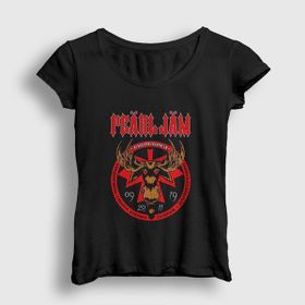 Presmono Siyah Moose Pearl Jam Kadın T-Shirt