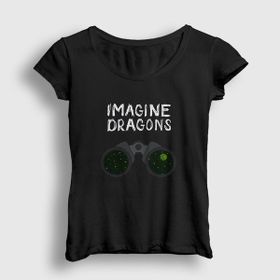 Presmono Siyah Night Imagine Dragons Kadın T-Shirt