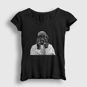 Presmono Siyah Pray Tupac Shakur Kadın T-Shirt