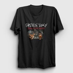 Presmono Siyah Radio Green Day Kadın T-Shirt