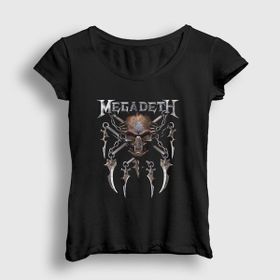 Presmono Siyah Rust Megadeth Kadın T-Shirt