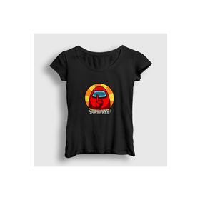 Presmono Siyah Shhh Among Us Kadın T-Shirt