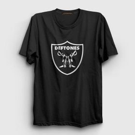 Presmono Siyah Shield Deftones Kadın T-Shirt