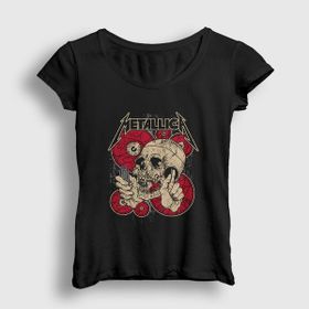 Presmono Siyah Shortest Straw Metallica Kadın T-Shirt
