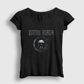 Presmono Siyah Skull Dimmu Borgir Kadın T-Shirt