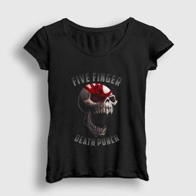Presmono Siyah Skull Five Finger Death Punch Kadın T-Shirt