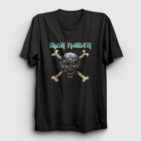 Presmono Siyah Skull Iron Maiden Unisex T-Shirt