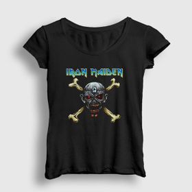 Presmono Siyah Skull Iron Maiden Unisex T-Shirt