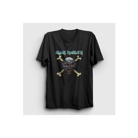 Presmono Siyah Skull Iron Maiden Unisex T-Shirt