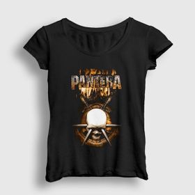 Presmono Siyah Skull Pantera Kadın T-Shirt