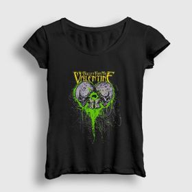 Presmono Siyah Skulls Bullet For My Valentine Kadın T-Shirt