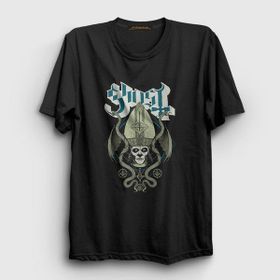 Presmono Siyah Snakes Ghost Kadın T-Shirt