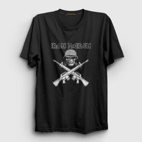 Presmono Siyah Soldier Iron Maiden Kadın T-Shirt