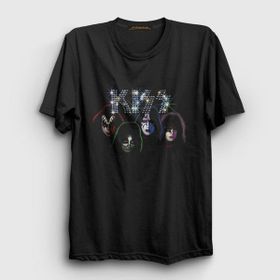 Presmono Siyah Sparkle Kiss Kadın T-Shirt