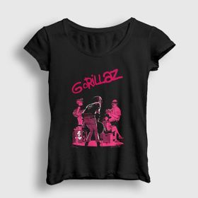 Presmono Siyah Stage Gorillaz Kadın T-Shirt