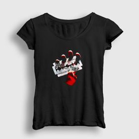 Presmono Siyah Steel Judas Priest Kadın T-Shirt