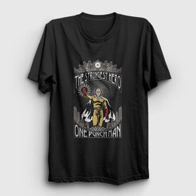 Presmono Siyah Strongest Anime One Punch Man Kadın TShirt
