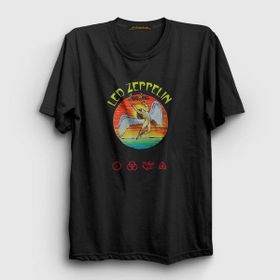 Presmono Siyah Swan Led Zeppelin Kadın T-Shirt