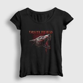 Presmono Siyah Wolf Disturbed Kadın T-Shirt