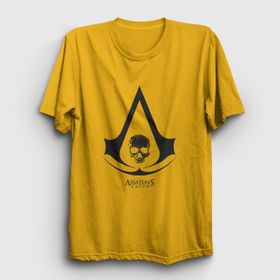Presmono Skull Assassins Creed Sarı Unisex T-shirt