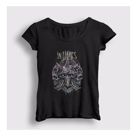 Presmono Skulls In Flames Kadın T-shirt