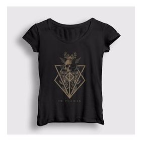 Presmono Skulls In Flames Kadın T-shirt