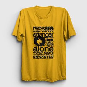 Presmono Stranger The Doors Sarı Unisex T-shirt