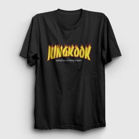 Presmono Thrasher K Pop Jungkook Bts Siyah Unisex T-shirt