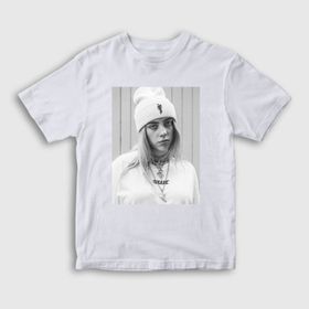 Presmono Unisex Çocuk Billie Eilish Beyaz T-Shirt