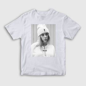 Presmono Unisex Çocuk Billie Eilish Beyaz T-Shirt
