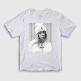 Presmono Unisex Çocuk Billie Eilish Beyaz T-Shirt