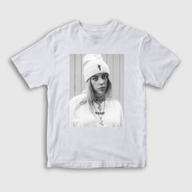 Presmono Unisex Çocuk Billie Eilish Beyaz T-Shirt
