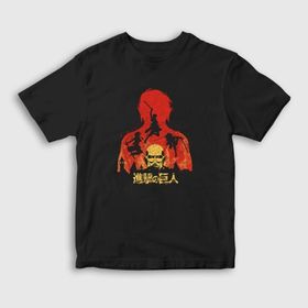 Presmono Unisex Çocuk Colossal Anime Attack On Titan Siyah T-Shirt