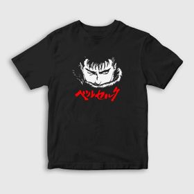 Presmono Unisex Çocuk Guts Anime Berserk Siyah T-Shirt
