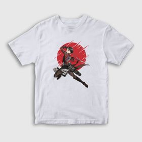 Presmono Unisex Çocuk Levi Anime Attack On Titan Beyaz T-Shirt