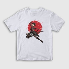 Presmono Unisex Çocuk Levi Anime Attack On Titan Beyaz T-Shirt
