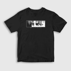 Presmono Unisex Çocuk Levi Eyes Anime Attack On Titan Siyah T-Shirt
