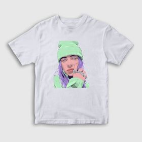 Presmono Unisex Çocuk Look Billie Eilish Beyaz T-Shirt