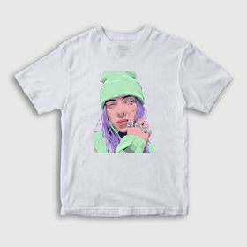Presmono Unisex Çocuk Look Billie Eilish Beyaz T-Shirt