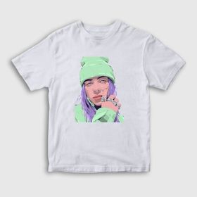 Presmono Unisex Çocuk Look Billie Eilish Beyaz T-Shirt