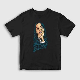 Presmono Unisex Çocuk Over Billie Eilish Siyah T-Shirt
