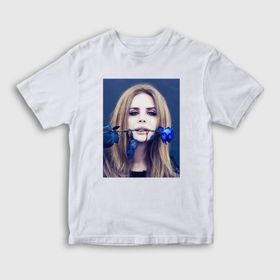 Presmono Unisex Çocuk Rose Lana Del Rey Beyaz T-Shirt