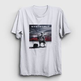 Presmono Unisex Cover Westworld Beyaz T-Shirt