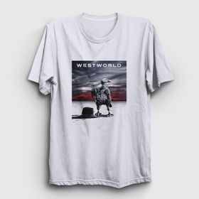 Presmono Unisex Cover Westworld Beyaz T-Shirt