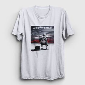 Presmono Unisex Cover Westworld Beyaz T-Shirt